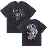 Washed Vintage Rapper Chris Brown 11:11 Tour Print T Shirt