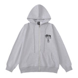Stussy Hoodie Embroidered Fleece Fashion Cardigan Zip Hoodie