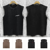 Purple Brand Distressed Tank T Shirts Distressed Sleeveless T-shirt Vest