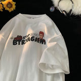 Men T Shirt Fun Cartoon Anime Loose Cotton