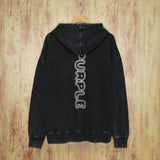 Purple Brand Distressed Hoodie Fashion Old Loose Hooded Sweater