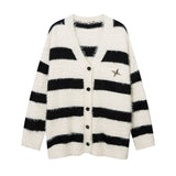 Women Sweater Striped Knitted Cardigan Idle Style