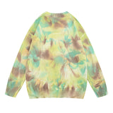 Women Sweater Tie-Dyed Full Printed Knitted All-Matching Sweater