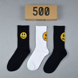 Men socks spring and summer drew smiley face