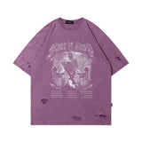 Men T-Shirt Retro Gradient Printing Loose All-Match