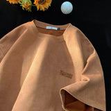 Men's T Shirt Summer Retro Casual Loose Suede