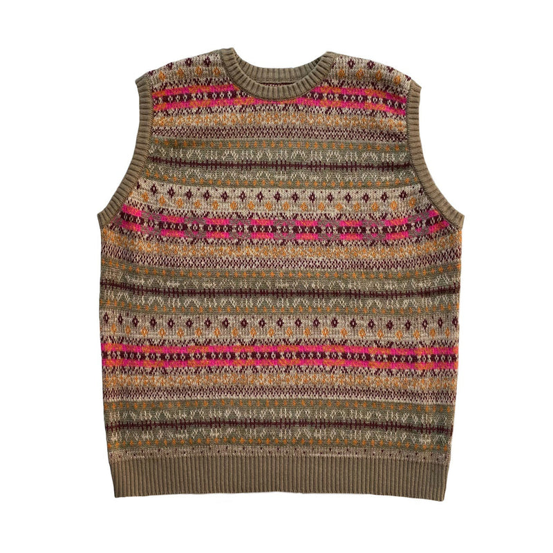 Kapital T Shirt Hitian Hehong Bone Skeleton Ethnic Retro Flower Stripe Knitted round Neck Vest