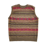 Kapital T Shirt Hitian Hehong Bone Skeleton Ethnic Retro Flower Stripe Knitted round Neck Vest