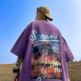 Men T Shirt Vintage Pure Cotton Heavy