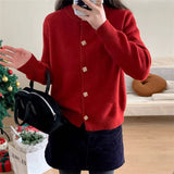 Women Knitted Diamond Cropped Sweater Coat