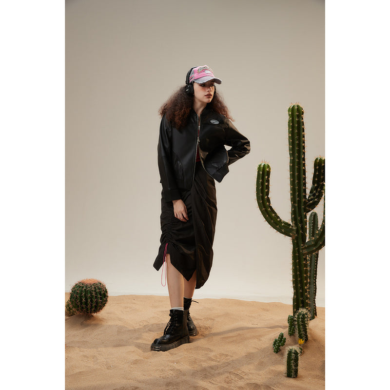 Unisex Pu Jacket Loose Motorcycle Jacket