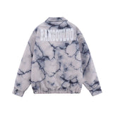 Men Cotton Mixed Jacket Coat Thermal Cotton-Padded Clothes Coat Men's Clothing Autumn and Winter Letters Polo Collar Jacket
