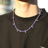 Jewelry Hip Hop Rap Luminous Panther Necklace Copper with Zircon Royalty Spectrum