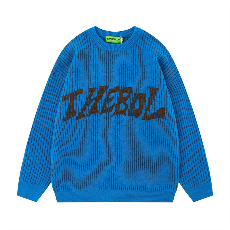 Men Sweater Jacquard Lazy Sweater Casual