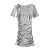 Women Dresses Summer Temperament Sexy Pleated Dress