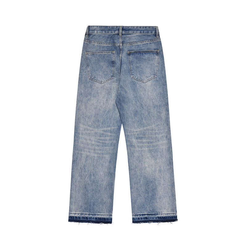 Men Jeans Frayed Loose All-Match Casual