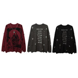 Women Sweater Printed Sweater Men and Women Retro Loose