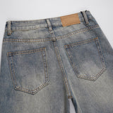 Men Jeans Ripped Worn Loose