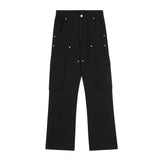 Men Jeans Workwear Pure Color All-Matching Multi-Pocket Loose