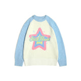 Women Sweater Animal Color Matching Sweater Retro Loose All-Match