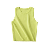 Women Vest Solid Color Knitted Slim Sleeveless