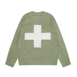 Kapital Sweater Hida Hehong Cross Pattern Ripped round Neck Sweater Pullover Long Sleeve Sweater