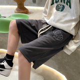 Men Beach Shorts Embroidered Letters Summer Sports Casual Retro Basketball Shorts