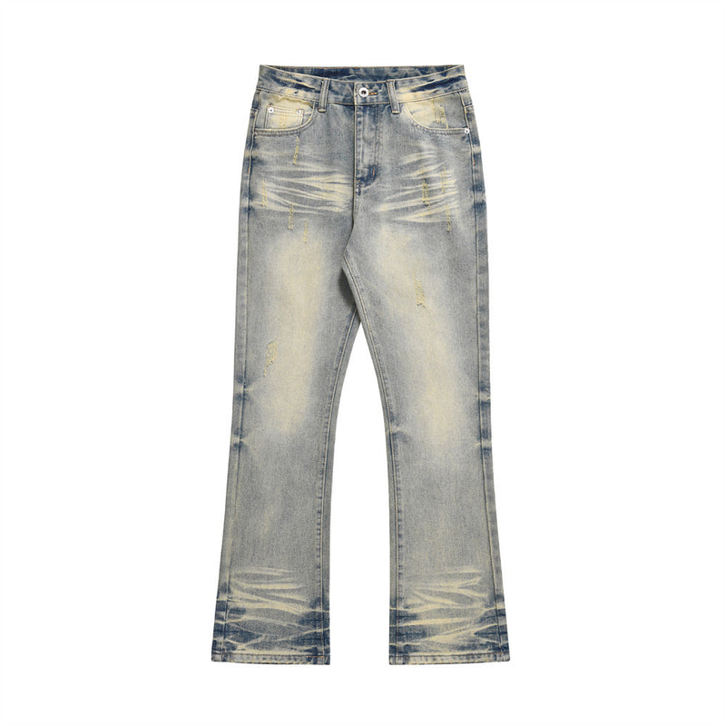 Men Jeans Old Scratch Indentation Personality