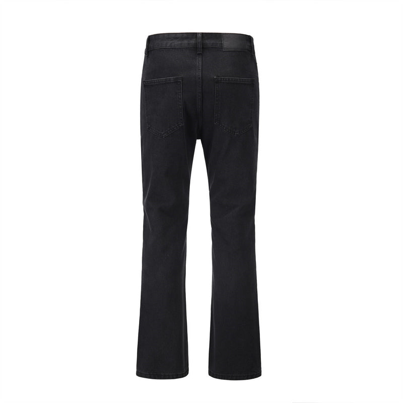 Men Jeans Pleated Loose Hole Design