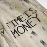 Men Jeans Splash-Ink Trendy Loose Embroidery Distressed