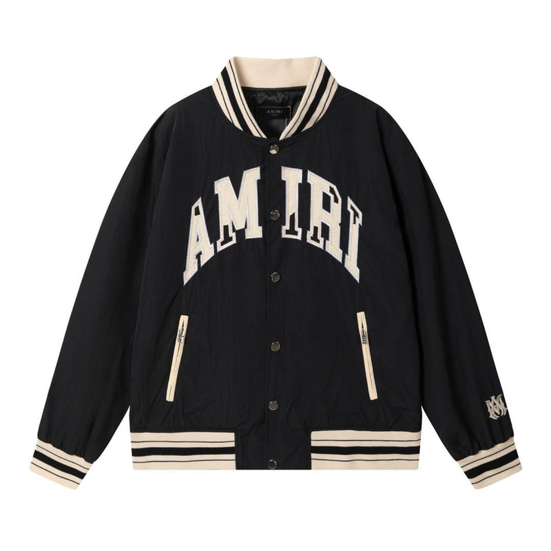 Amiri Jacket 2024 Spring and Autumn New AMI Embroidered Letter Pattern Baseball Jacket Jacket Men's and Women's Same Piece Wholesale