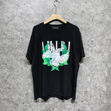 Amiri T Shirt Color Parrot Printing Casual Hip Hop Short Sleeve T-shirt