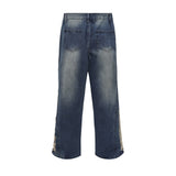Men Jeans Ripped Special Design Burr Stitching