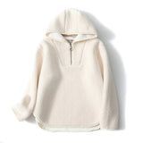 Women Hoodie Loose and Idle Simple Imitation Lamb Wool