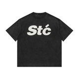 Men T-Shirt Heavy Retro Distressed All-Matching