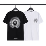 CHH Chrome Heart T Shirts Sanskrit cross logo short-sleeved men's T-shirt