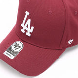 Dodgers and Yankees Baseball Cap 47brand Baseball Hat Men's Hard Top Big Logo NY Embroidered Wine Red