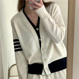 Women Knitted Cardigan Fake Two Pieces Fashion Sweater