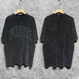 Purple Brand Distressed T Shirts Short Sleeve