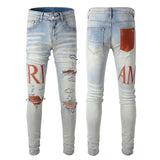 Amiri Jeans Casual Hip Hop High Street Splash-Ink Painted Slim Jeans