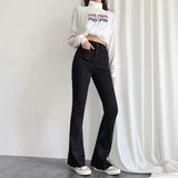 Women Jeans Autumn Stitching Bell-Bottom Pants