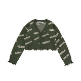 Women Sweater Vintage Knitted Cardigan IV Collar Sweater
