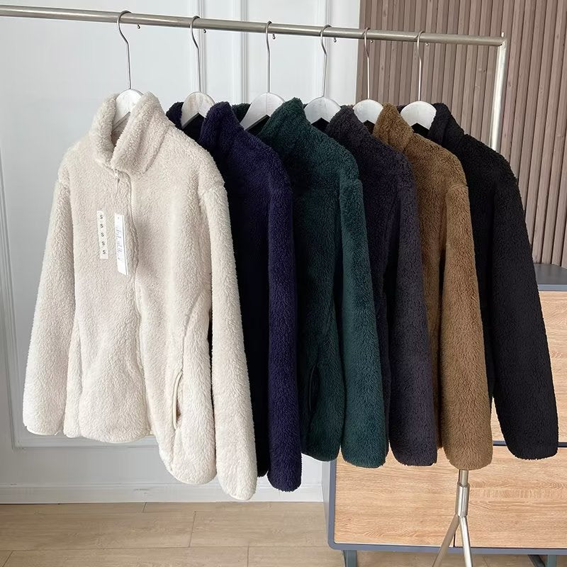 Women Hoodie Polar Fleece Solid Color Leisure Warm