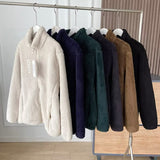 Women Hoodie Polar Fleece Solid Color Leisure Warm