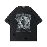 Men T-Shirt Retro Gradient Printing Loose All-Match