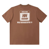 Men T-shirt Retro College Style Heavy Loose