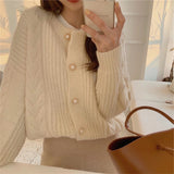 Women Knitted Cardigan Loose Retro Sweater