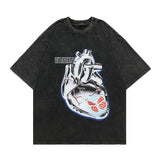 Men T-Shirt Vintage Distressed Rodman Print Loose Cotton