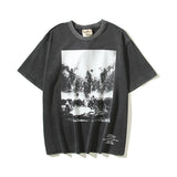 Fog Essentials T Shirts Spring and Summer FOG Washing Water Old Crew Neck Short Sleeves