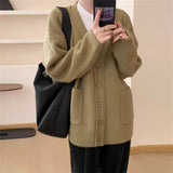 Women Knitted Cardigan Simple Casual Loose